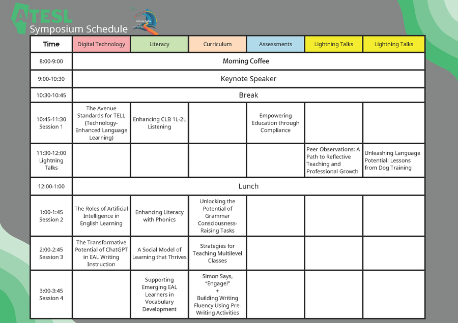 ATESL 2025 May Symposium Schedule